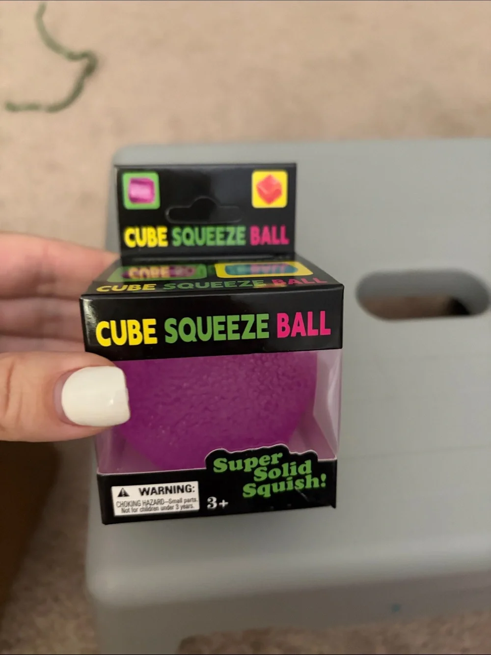 Cube Squeeze Ball - Purple Stress Relief Toy